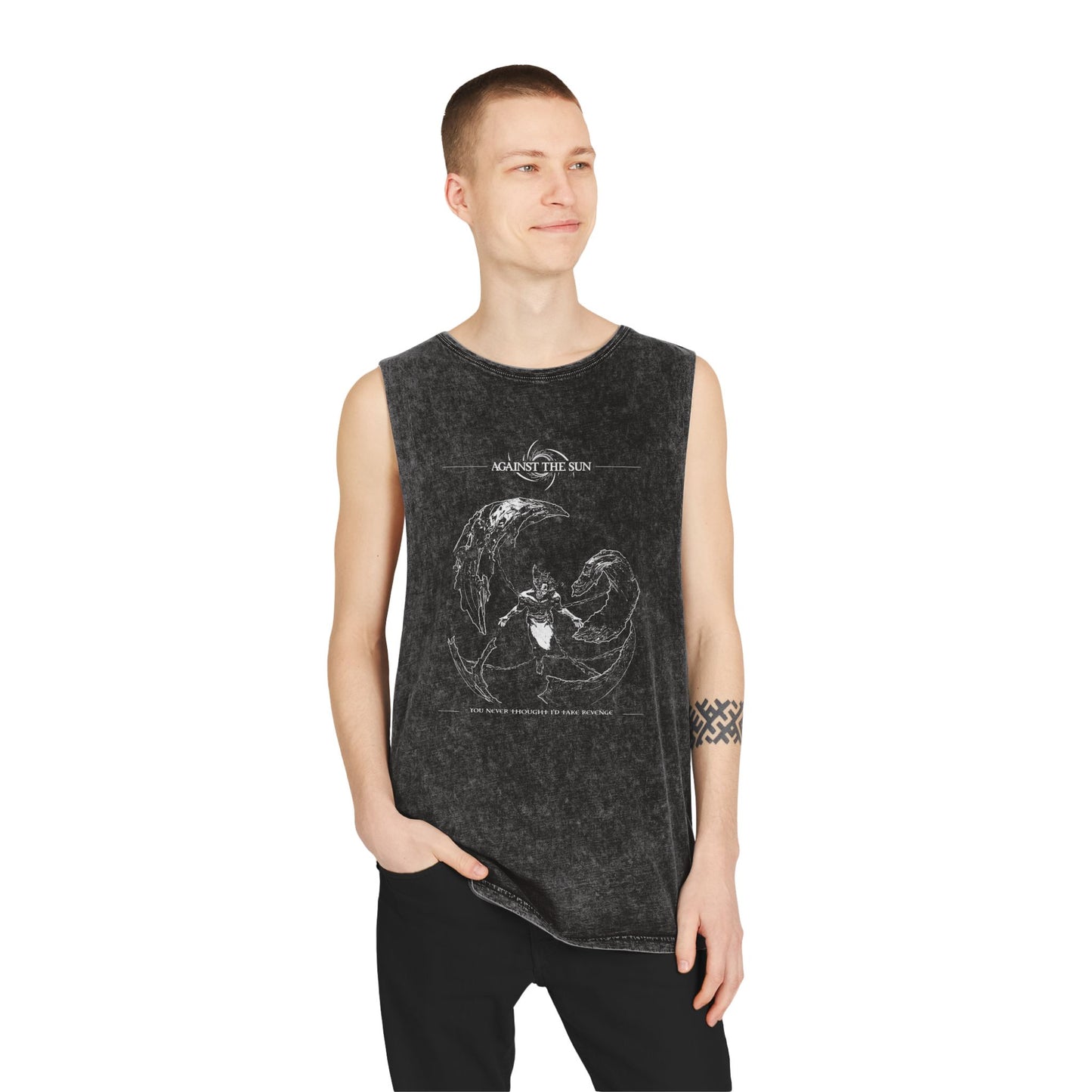 No Sympathy Unisex Stonewash Tank Top - Against the Sun Graphic Tee