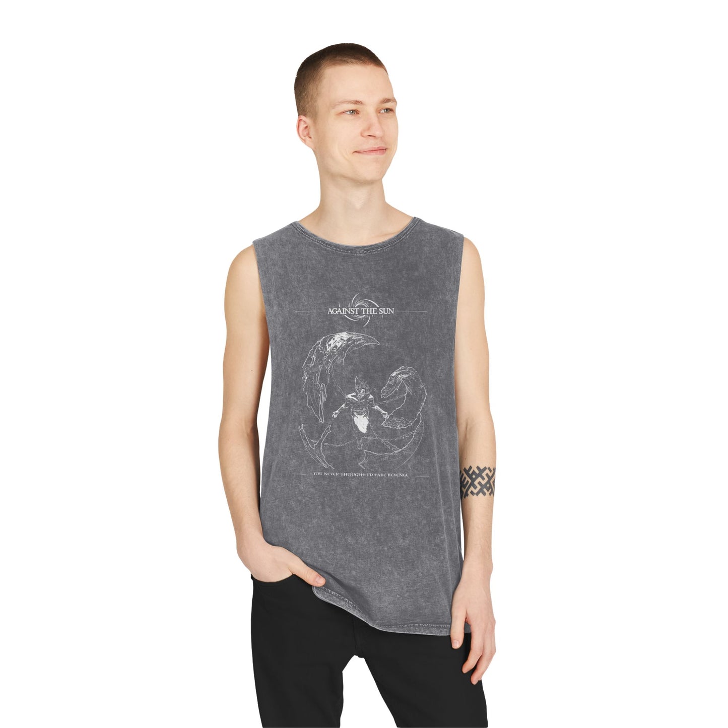 No Sympathy Unisex Stonewash Tank Top - Against the Sun Graphic Tee